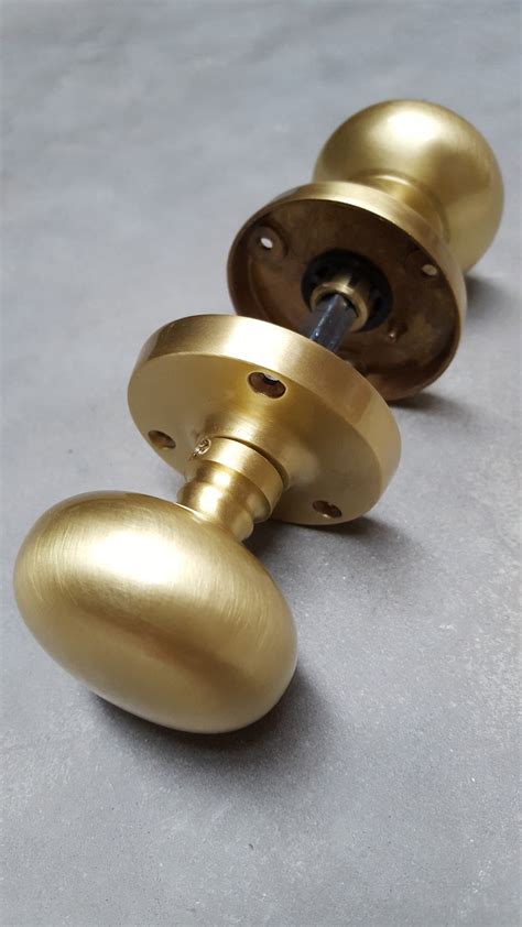 Satin Brass Mushroom Mortice Door Knobs Jv35sb More 4 Doors