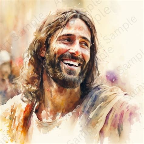 Smiling Christ Jesus Laughing Jesus Smiling Picture of - Etsy