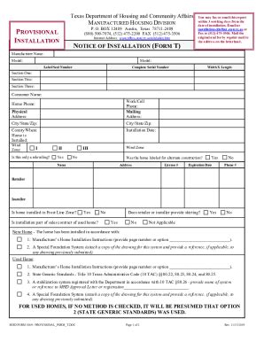 Fillable Online Manufactured Home Installation Warranty And Disclosure