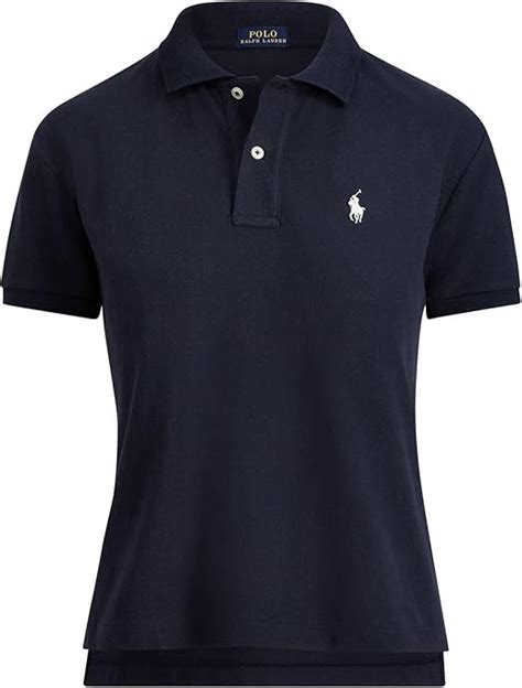 Ralph Lauren Ladies Polo Shirt Skinny Fit Short Sleeve M Navy Uk Clothing