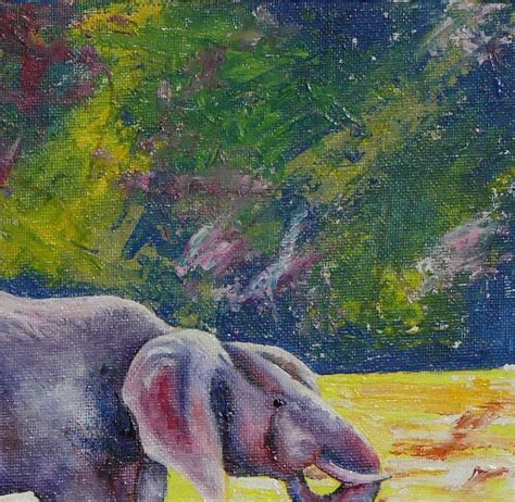 Elephant Oil Painting African Animal Contemporary Wall Art - Etsy