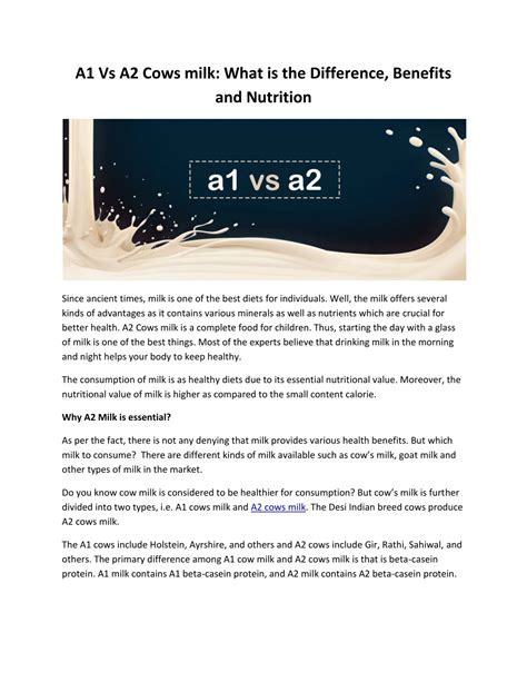 PPT - A1 Vs A2 Cows milk:What is the Difference and Benefits| GFO Farming PowerPoint ...