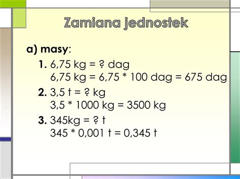 Ppt Jednostki Masy D Ugo Ci Pola Powierzchni I Obj To Ci Powerpoint