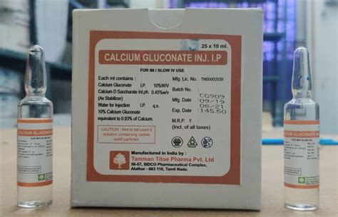 Calcium Gluconate Injection I P Packaging Type S S At