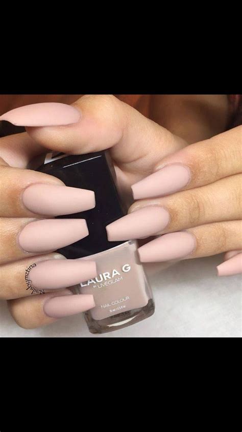 Matte Nude Coffen Pink Acrylic Nails Light Pink Acrylic Nails Coffin Nails Designs