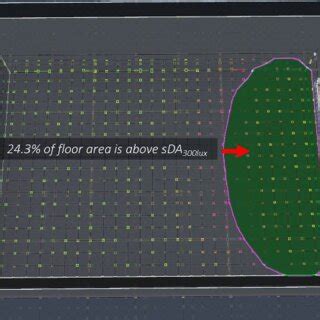 Sample False Color Rendering Showing Spatial Daylight Autonomy Values