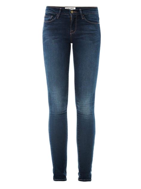 Frame Le Skinny De Jeanne Mid Rise Jeans In Blue Lyst