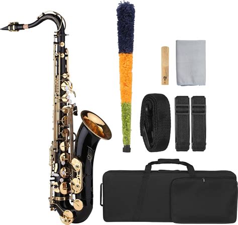 Xixian B Flat Tenor Saxophone Bb Black Lacquer Sax With Instrument Case