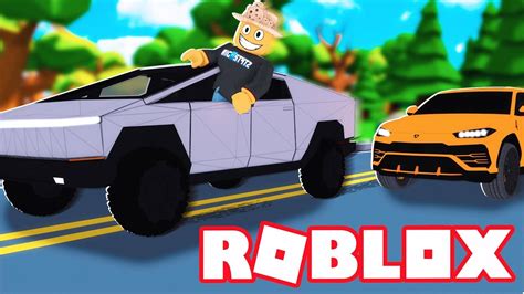 Tesla Cybertruck Vs Sports Car Roblox Vehicle Simluator Youtube