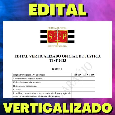 Oficial De Justi A Tjsp Edital Verticalizado Ciclo Edital