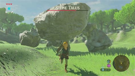 Tloz Breath Of The Wild Stone Talus Boss Fight Great Plateau Youtube