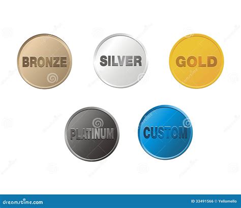 Silver, Platinum, Bronze, Pink Gold Vector Metallic Gradients ...