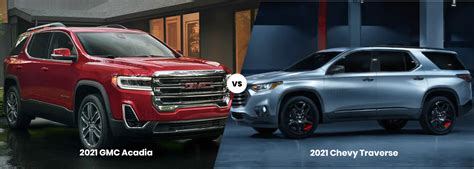 2021 Gmc Acadia Vs 2021 Chevrolet Traverse Bob Ross Buick Gmc