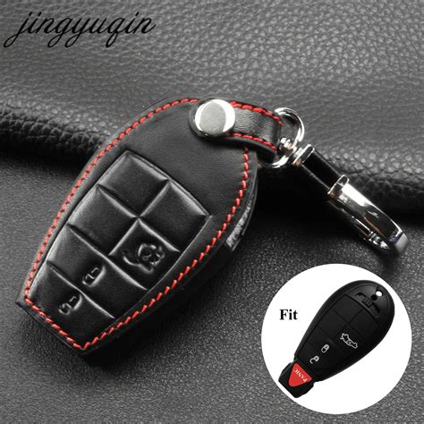 Jingyuqin Smart Remote FOB Leather Key Case For Dodge Charger Magnum