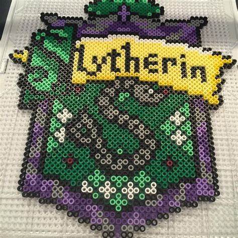 Hogwarts Slytherin House Crest Pixel Art Harry Potter Perler Beads Images