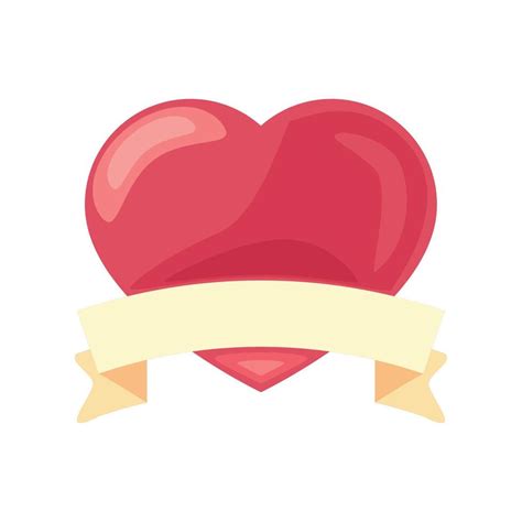 heart with ribbon 10423273 Vector Art at Vecteezy