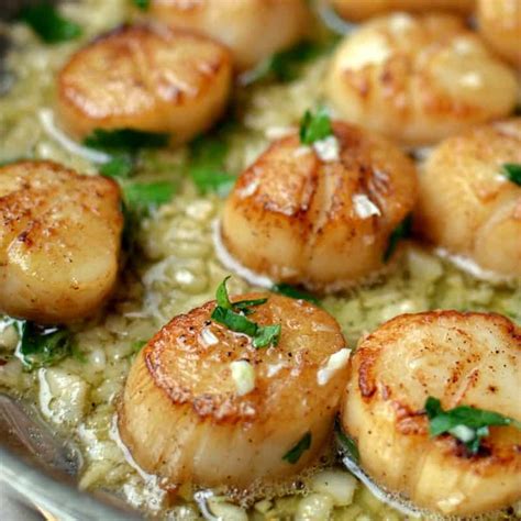 Seared Scallops With Garlic Lemon Butter