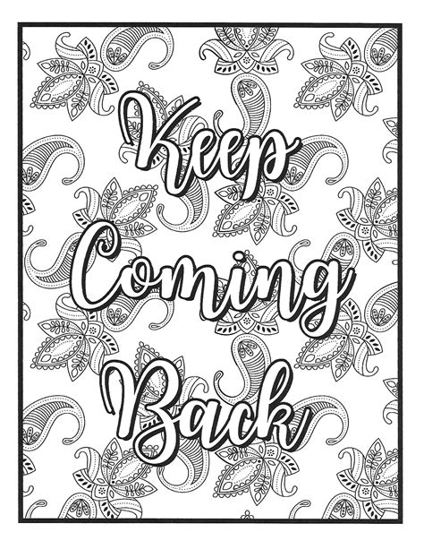 Step Recovery Slogans Adult Coloring Pages Etsy