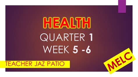 Melc Mapeh Health Quarter 1 Week 5 To 6 Module Based Youtube