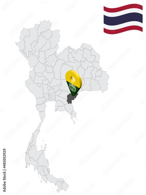 Location of Sa Kaeo Province on map Thailand. 3d Sa Kaeo flag map ...