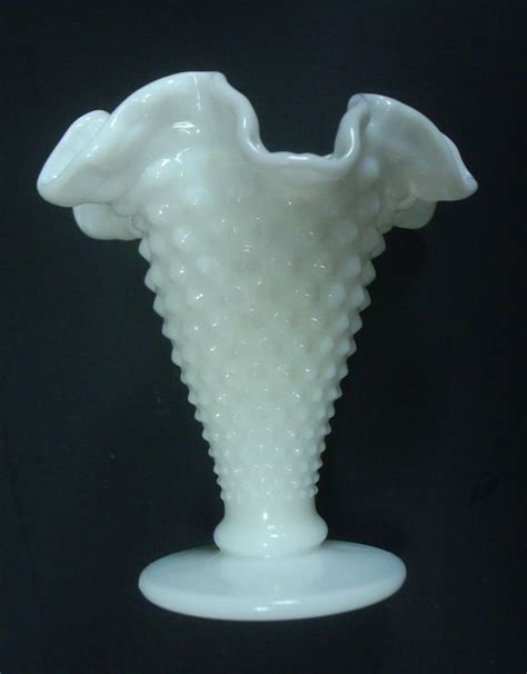 Items Similar To Fenton Milk Glass Hobnail Fluted Mini Vase On Etsy