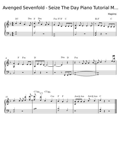 Seize the day - Avenged Sevenfold Sheet music for Piano (Solo) Easy ...