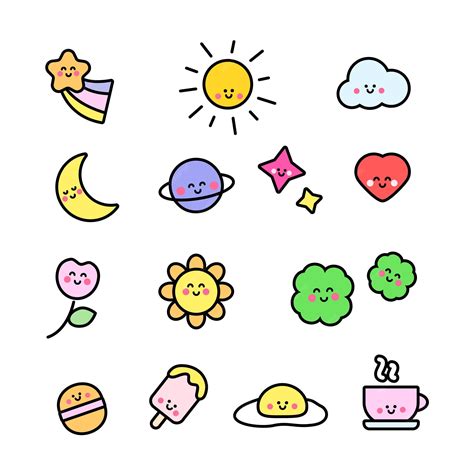 Premium Vector Cute Icon Set