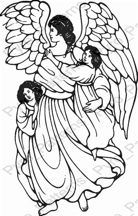 Pyrography Wood Burning Angel Pattern Printable Stencil Instant Download Pyro Patterns Angel0009