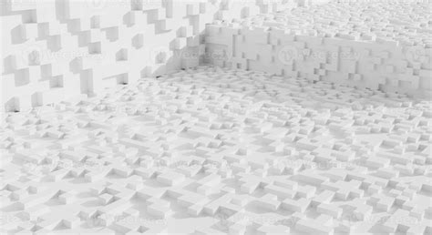 Cube Pixel Texture Pixel Pattern Wallpaper White Geometric Mosaic