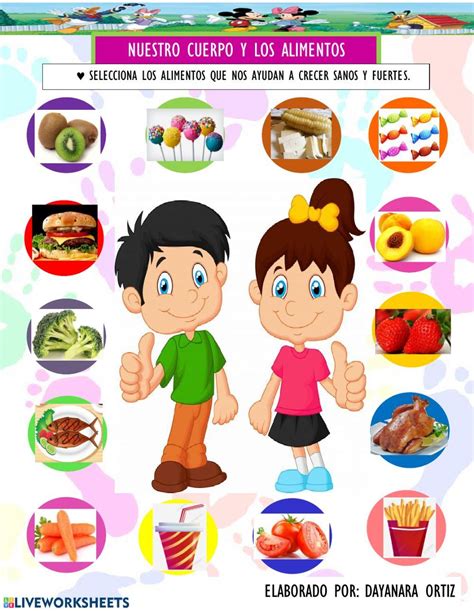 Nuestro Cuerpo Y Los Alimentos Ficha Interactiva Cuerpo