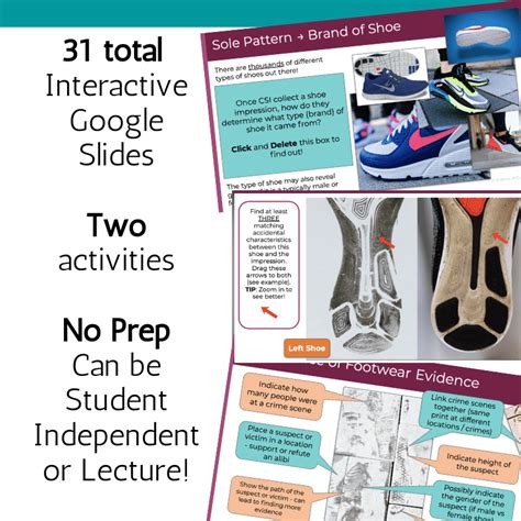 Forensic Footwear Impression Evidence Lesson Slides Notes Activities Review