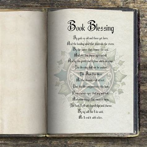 Book Blessing, Book of Shadows Insert, Digital Download, Pagan Grimoire ...