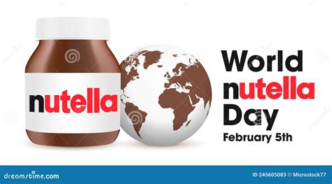 International Event World Nutella Day February Vector Editorial