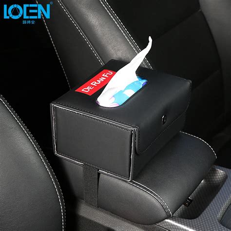 Loen Automobiles Armrest Seat Back Hanging Car Tissue Box Holder Towel