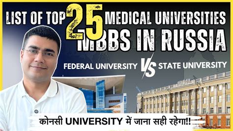 List Of Top 25 Medical Universities In Russia According To Russian