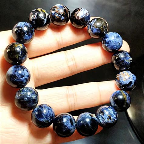 13mm Genuine Natural Blue Pietersite Gemstone Crystal Big Round Bead