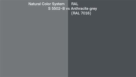 Natural Color System S 5502 B Vs Ral Anthracite Grey Ral 7016 Side By