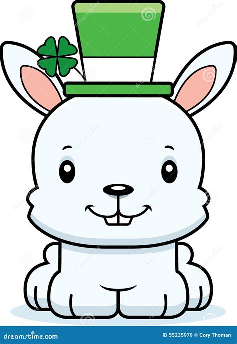 Cartoon Smiling Irish Bunny Stock Vector Illustration Of Irish Happy