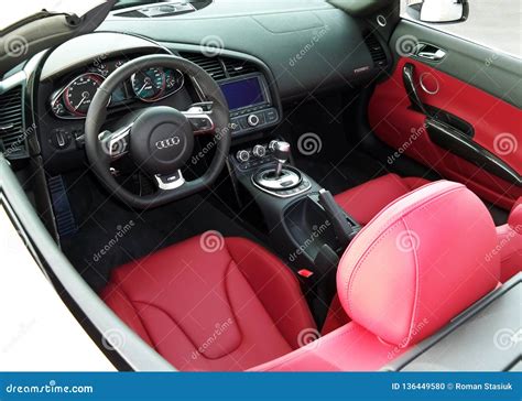 January 23, 2012, Kiev, Ukraine; Interior Audi R8 V10 Spyder. Car ...