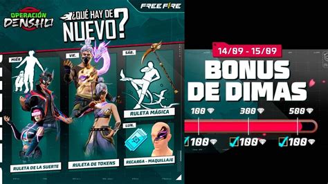 NUEVA AGENDA SEMANAL DE FREE FIRE BONUS DE DIAMANTES RULETA DE LA