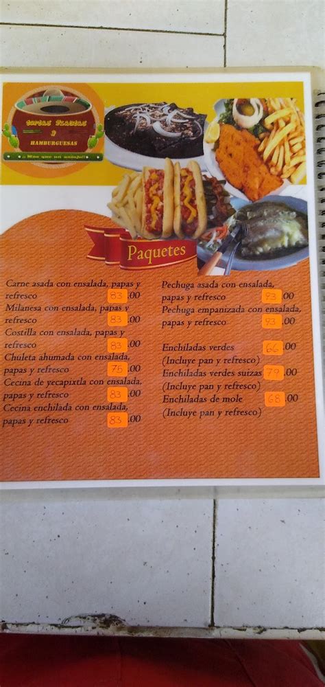 Menu At Flautas Y Hamburguesas Restaurant Mexico City