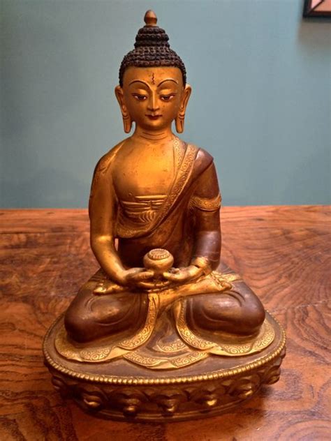 Statue Bronze Doré Bouddha Tibet XXie siècle Catawiki