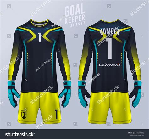 Goalkeeper Jerseytshirt Sport Design Template Long Vector De Stock