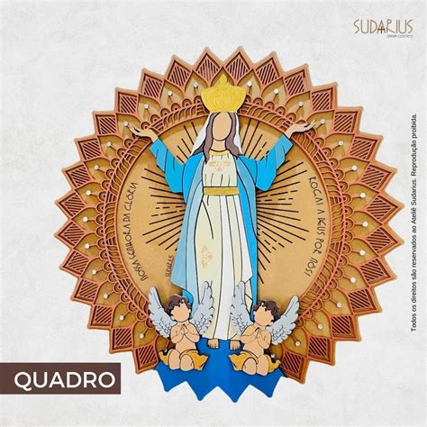 Quadro Nossa Senhora da Glória Rainha do céu e da terra Ateliê