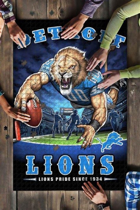 Sport Football Detroit Lions Team Jigsaw Puzzle Set