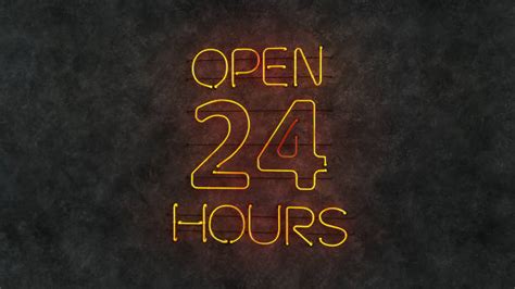 230 Neon Light 24 Hrs 24 7 Sign Stock Photos Pictures And Royalty Free