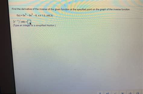 Solved Find the derivative of the inverse of the given | Chegg.com