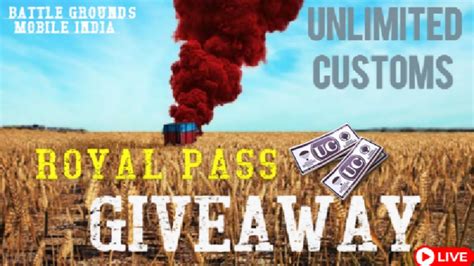 Bgmi Royal Pass Giveaway Bgmi Live Custom Room Live 360 Uc Giveaway