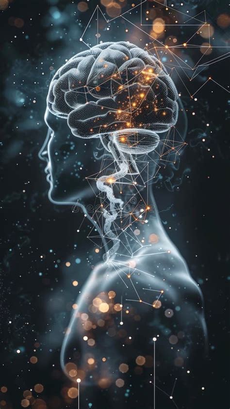 Futuristic Digital Rendering Of A Human Brain With Glowing Neural