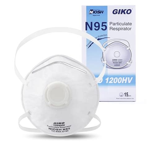 GIKO N95 Respirator Masks 15Pcs NIOSH Certified Safety Masks Cup